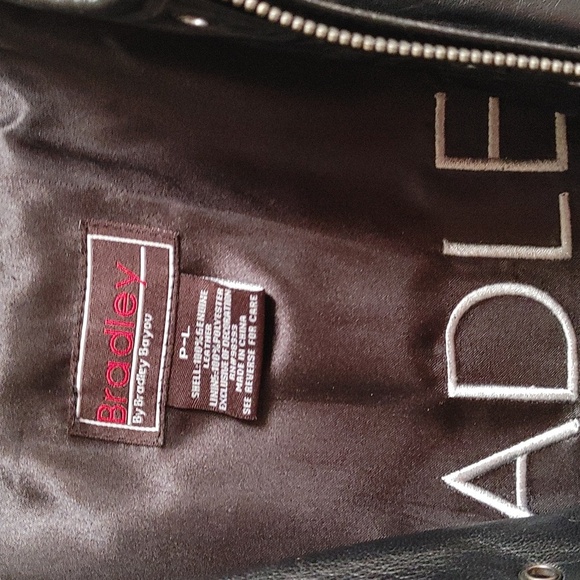 Bradley Black Leather Jacket Size PL - Picture 6 of 14
